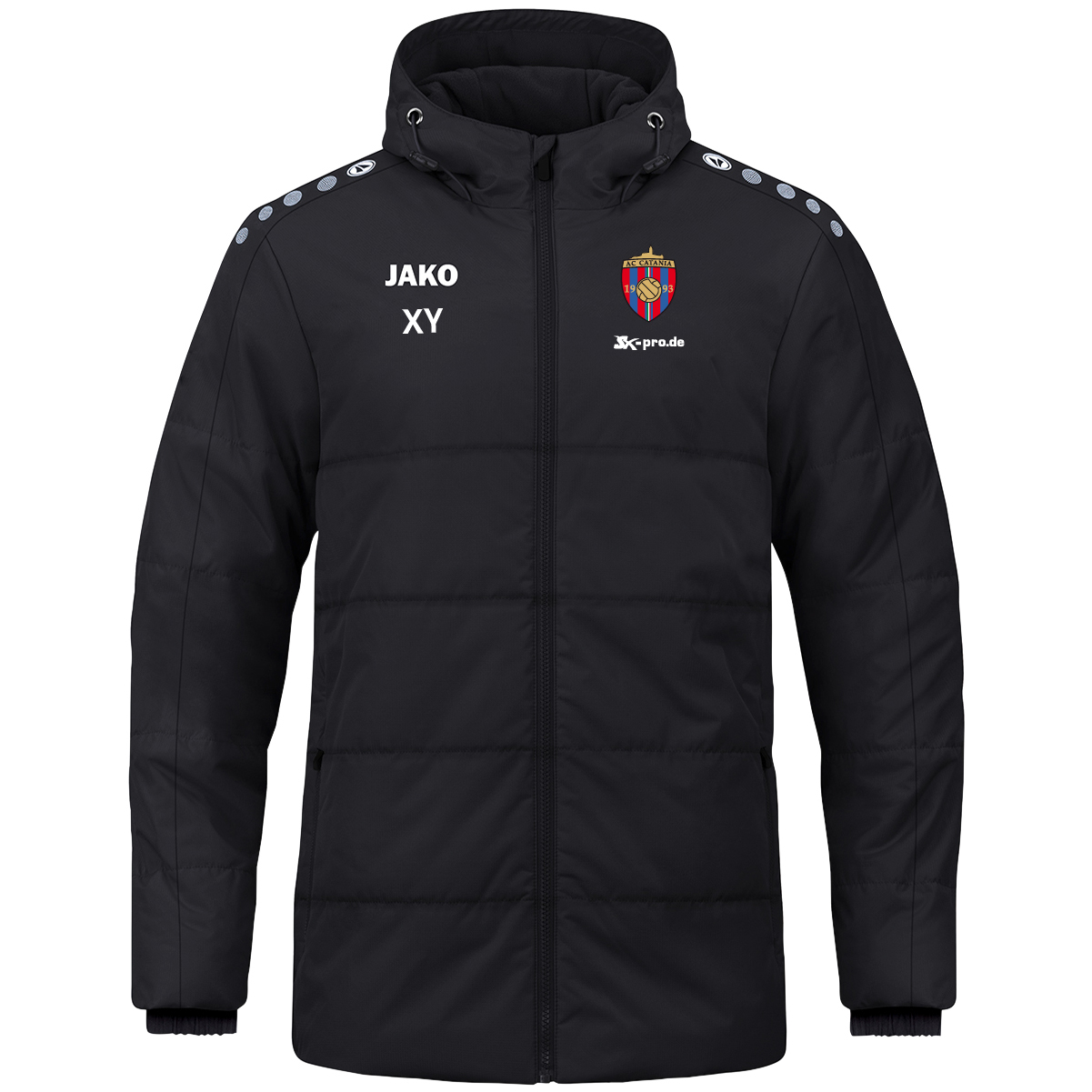 JAKO Coachjacke One mit Kapuze inkl.Wappen und Vereinsname (Initialen optional)